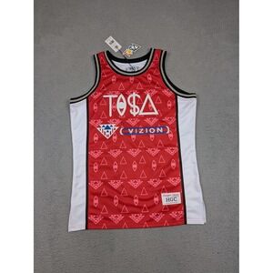 Headgear Classics Tisa Basketball Jersey Mens Medium‎ Red Monogram 74 Vizion New